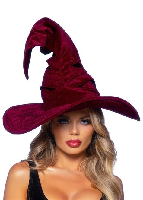 Jet and burgundy witch hat